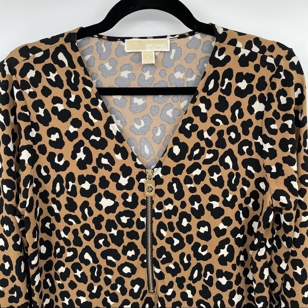 Michael Michael Kors Leopard Print Knit Blouse - Picture 2 of 10